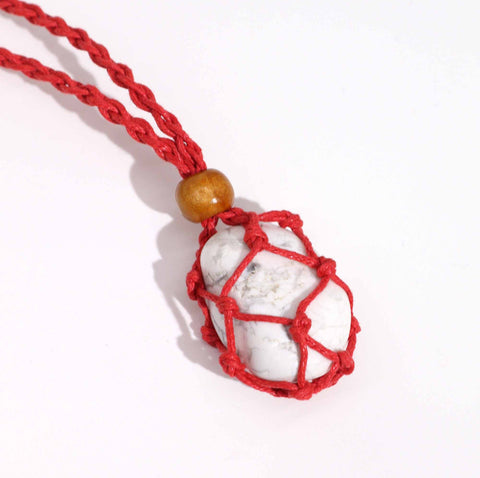 Macrame Crystal Gemstone Necklace Cord