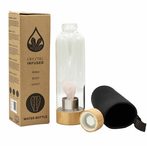 Crystal Infused Glass Water Bottle - Angel