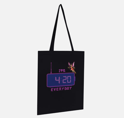 ‘It’s 4:20 Everyday’ Tote Bag - Black