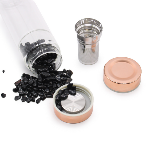 Crystal Glass Tea Infuser / Water Bottle