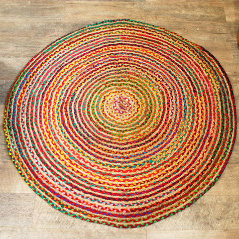 Round Jute and Recycled Cotton Rugs