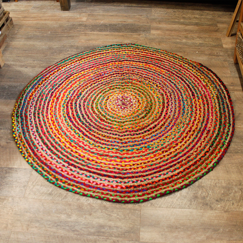 Round Jute and Recycled Cotton Rugs