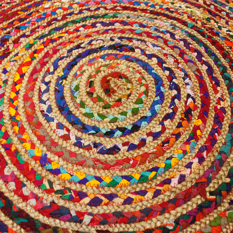 Round Jute and Recycled Cotton Rugs