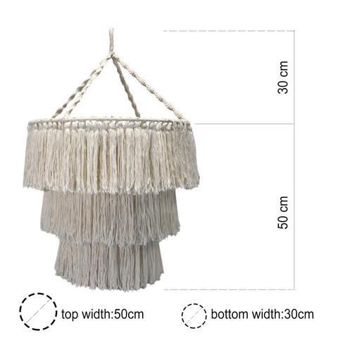 Macrame Soft 3 Tier Natural Chandelier Lampshade